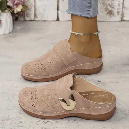 Yamira™ | CloudStep Wedge Sandals Pinkish Gray Shoes & Sandals