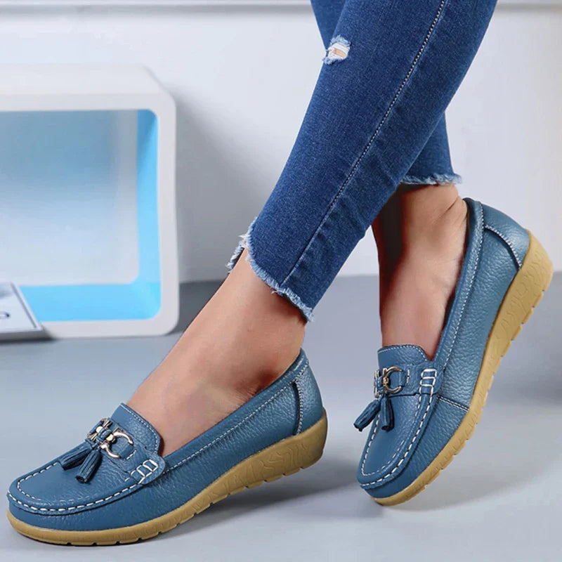 Celeste™ - Genuine Leather Tassel Moccasins Shoes