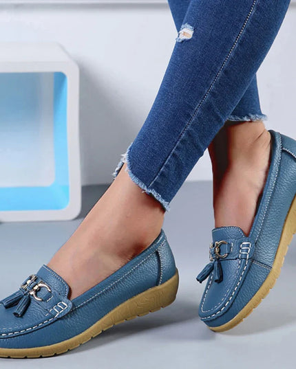 Celeste™ - Genuine Leather Tassel Moccasins Shoes