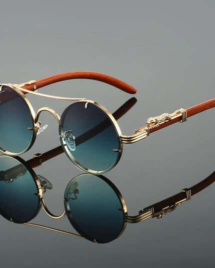 "Panther" Vintage Sunglasses – UV400 Unisex Retro Oval Eyewear Emerald Green Sunglasses