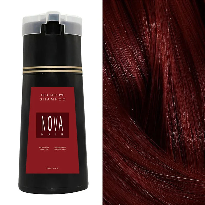 NovaHair Instant Dye Shampoo - Quick Color Refresh Red (200ml) beauty