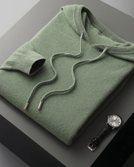 Premium Merino Wool Hoodie Spruce Green Merino Wool Hoodie