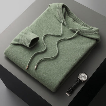 Premium Merino Wool Hoodie Spruce Green Merino Wool Hoodie