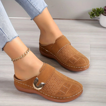 Yamira™ | CloudStep Wedge Sandals Light Brown Shoes & Sandals