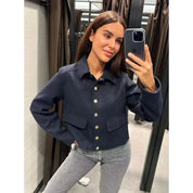 Chic Heather™ | Wool Cropped Jacket Coat