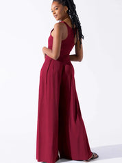 Women's High‑Waist Wide‑Leg Sleeveless Jumpsuit Jumpsuit