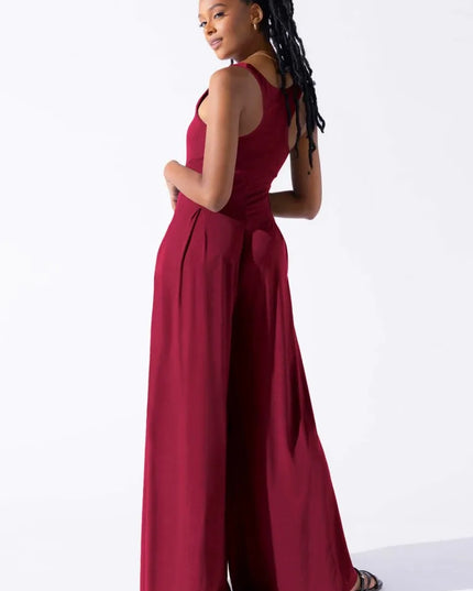 Women's High‑Waist Wide‑Leg Sleeveless Jumpsuit Jumpsuit