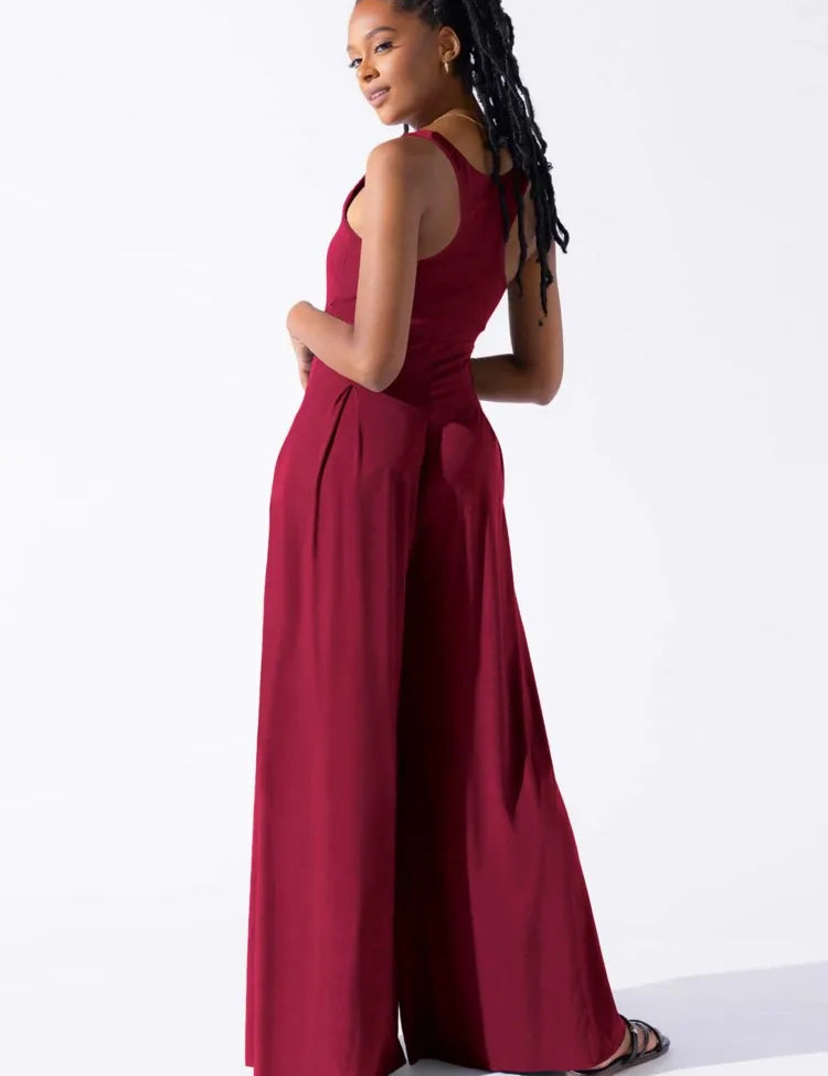 Women's High‑Waist Wide‑Leg Sleeveless Jumpsuit Jumpsuit