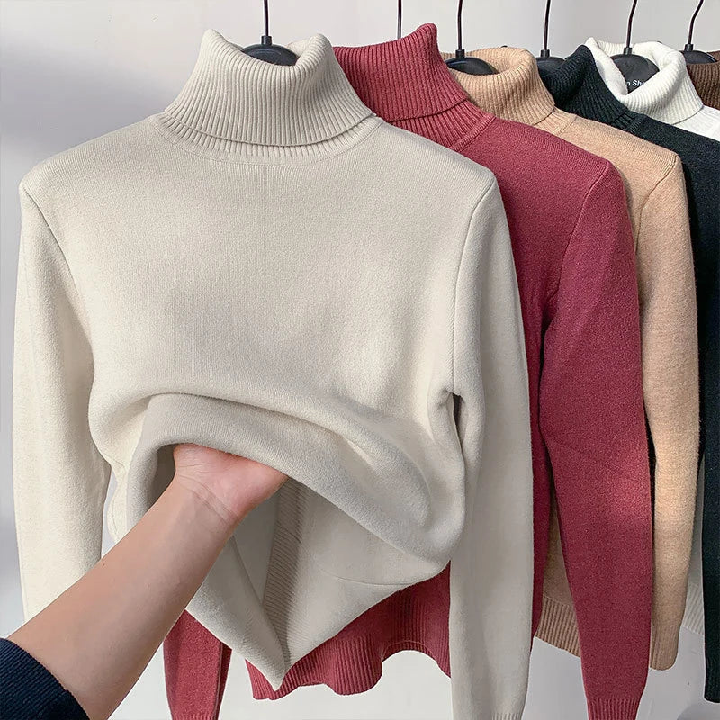 Elegant Knitted Turtleneck Sweater Turtleneck Sweater