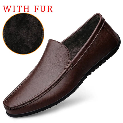 Austin™ | Casual Soft Loafers Brown with fur Shoes
