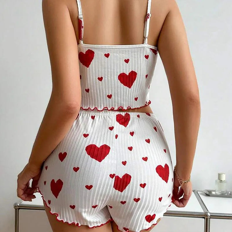 Women’s Love-Print Pajama Set Women's Tops