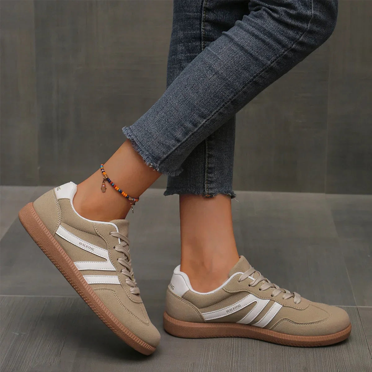 Women’s Orthopedic Walking Sneakers Khaki Sneaker