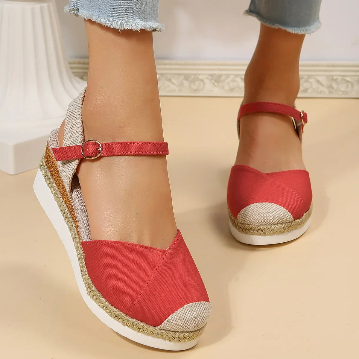 Courtney | Women's Closed Toe Wedge Sandals Shoes & Sandals