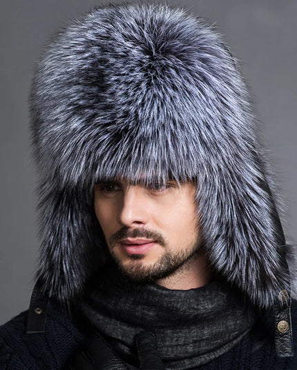Faux Fur Hat – Unisex Winter Ear Flap Trapper Hat Silver Hats