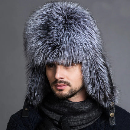 Faux Fur Hat – Unisex Winter Ear Flap Trapper Hat Silver Hats