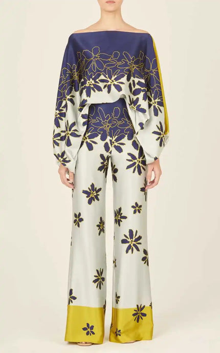 Lilie | Colorful two-piece set Floral blue Two Pieces Sets