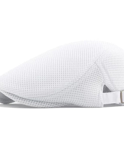 Breathable Summer Mesh Newsboy Cap White Hats