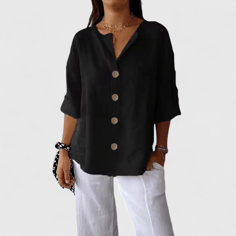 Cathlyn Elegant Women's Blouse Black Blouse