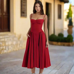 Waist Sculpting Sundress Red