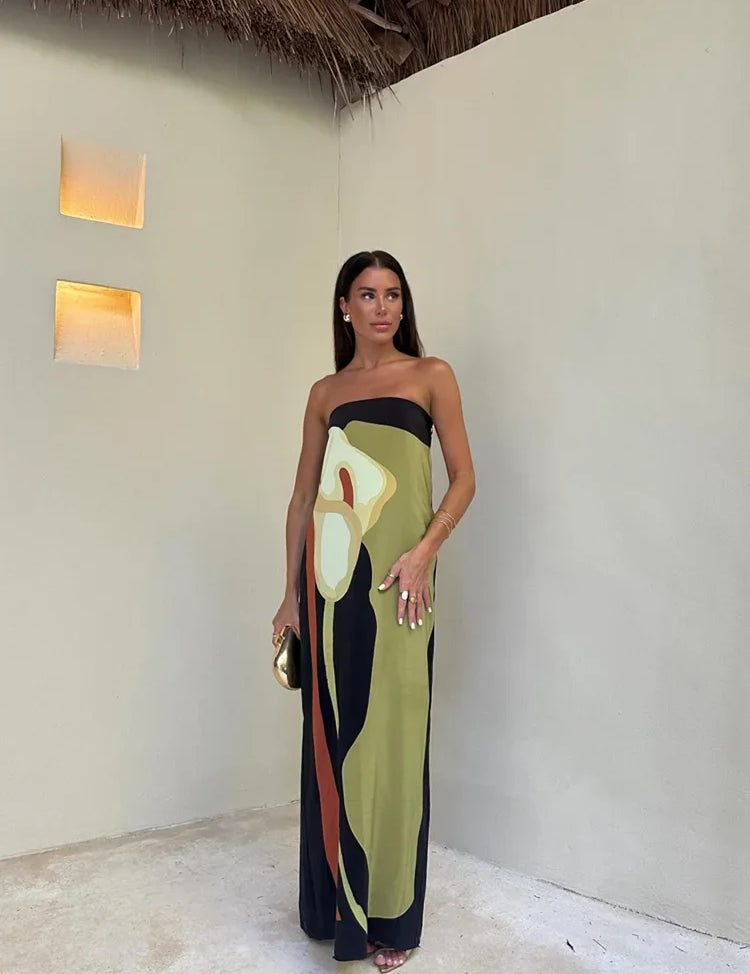 Violet | Strapless Dress Green Dresses