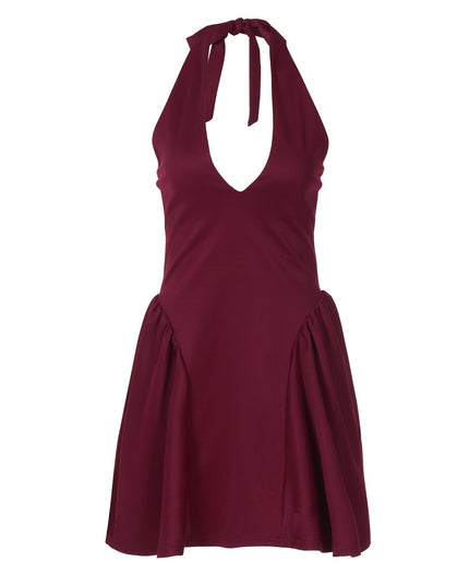 Sexy Deep V-neck Halter Dress V-neck Halter Dress