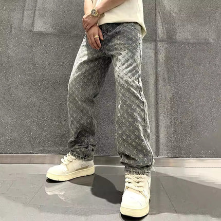 Premium Jacquard Denim Jeans Blue Pants