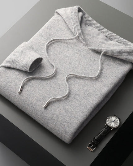 Premium Merino Wool Hoodie Light Gray Merino Wool Hoodie