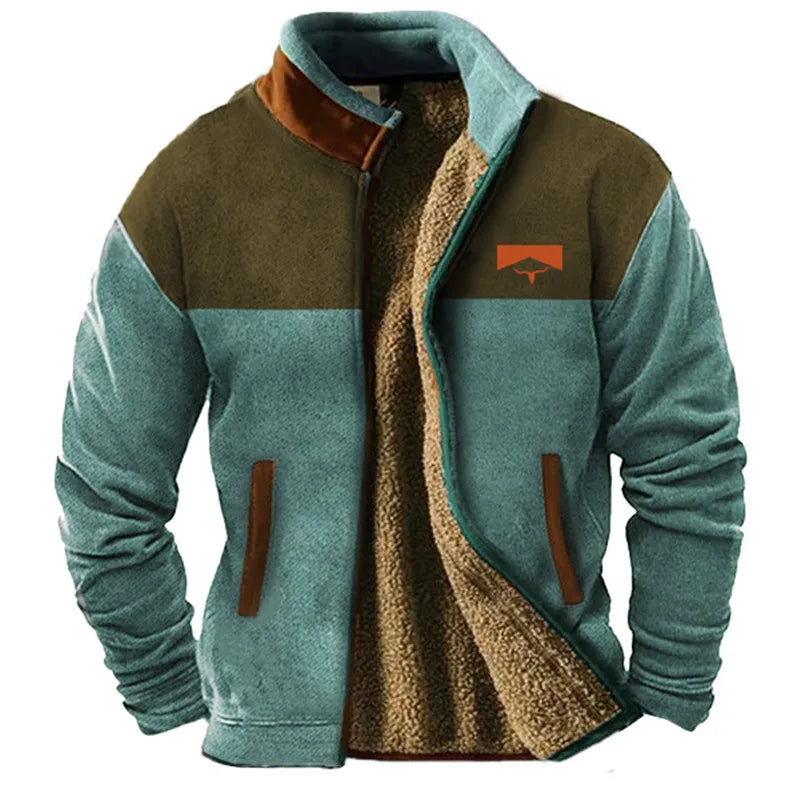 "Outwest" Sherpa Jacket – Ultra Warm Cozy Fleece Outerwear Blue Jacket