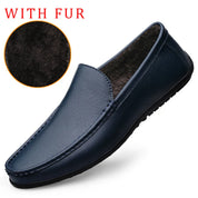Austin™ | Casual Soft Loafers Blue with fur Shoes