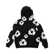 Denim Tears Men's Casual Hooded Sweatshirt Black Hoodie