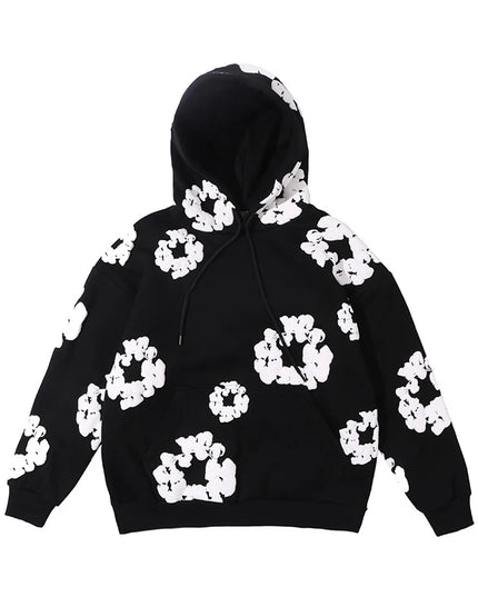 Denim Tears Men's Casual Hooded Sweatshirt Black Hoodie