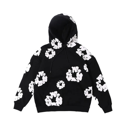 Denim Tears Men's Casual Hooded Sweatshirt Black Hoodie