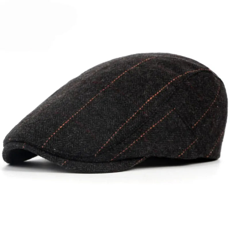 Men’s Wool Herringbone Newsboy Cap Hats