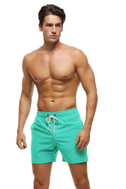 Men's Quick-Dry Swim Trunks with Zipper Pockets Grassgreen Shorts