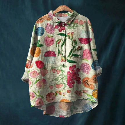 Liesa | Elegant Women's Floral Shirt Green