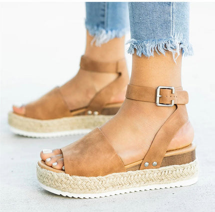 Comfortable Wedge Sandals Brown Wedge Sandals