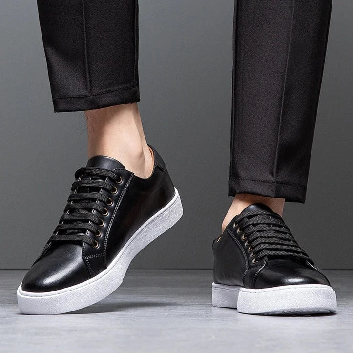 Franco™ - Comfortable Leather Sneaker Black