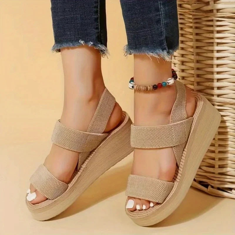 Rhea - Minimalist Slingback Sandals Khaki Sandals