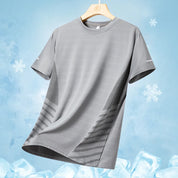 Men’s Summer Ice Silk Running T‑Shirt Gray Men T-Shirts