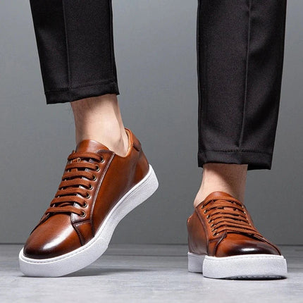 Franco™ - Comfortable Leather Sneaker Brown