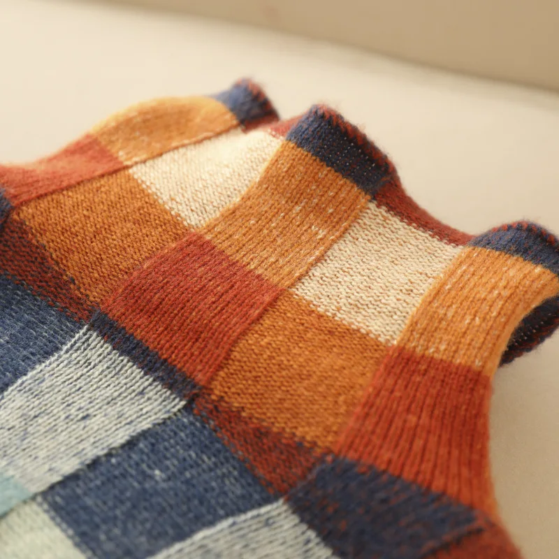 Mabel Cashmere Patchwork Turtleneck Sweater Sweater