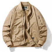 Collared Bomber Jacket Khaki Men's Clothing