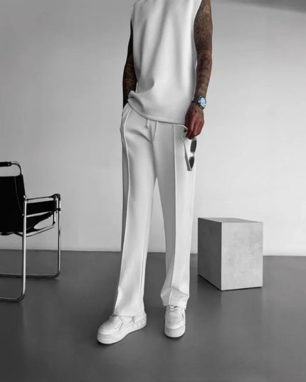 Two‑Piece Bamboo Lounge Set White Men Set