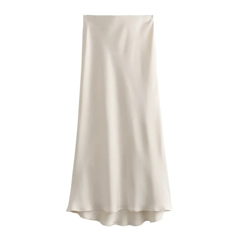 Juliet | Silk Skirt Beige