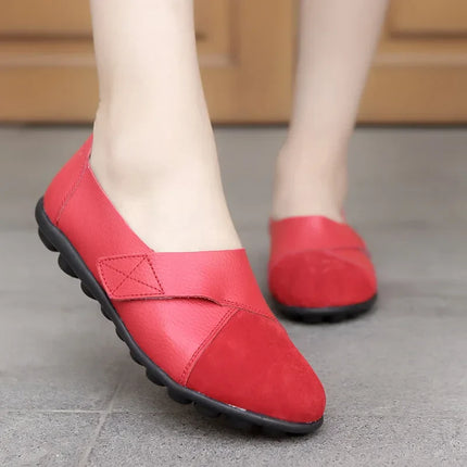 Comfy Premium Leather Orthopedic Loafers Red Shoes & Sandals