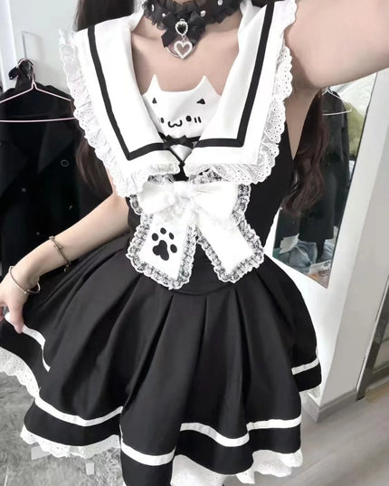 Kawaii Lolita Dress White Apron Style Dresses