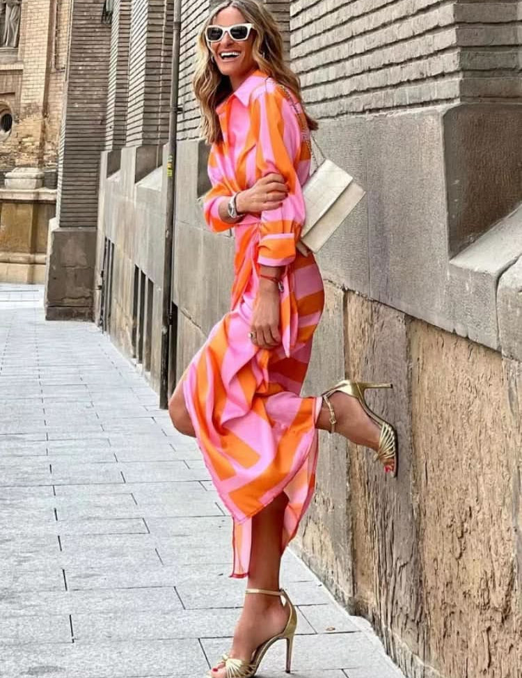 SOLANA | Printed Wrap Dress Dresses