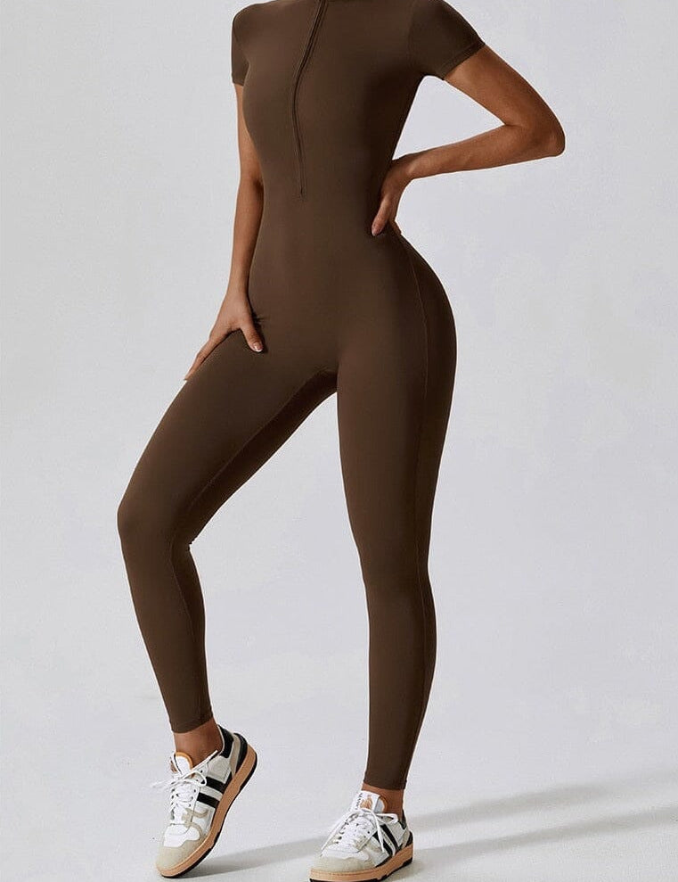 Women's Sportswear Gym Jumpsuit Coffee Jumpsuit