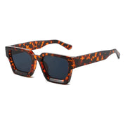 Retro Square Unisex UV400 Sunglasses Leopard Gray As Picture Sunglasses