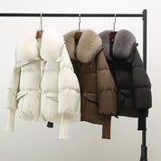 Dulcie™ | Elegant Plush-Collar Puffer Coat Jackets